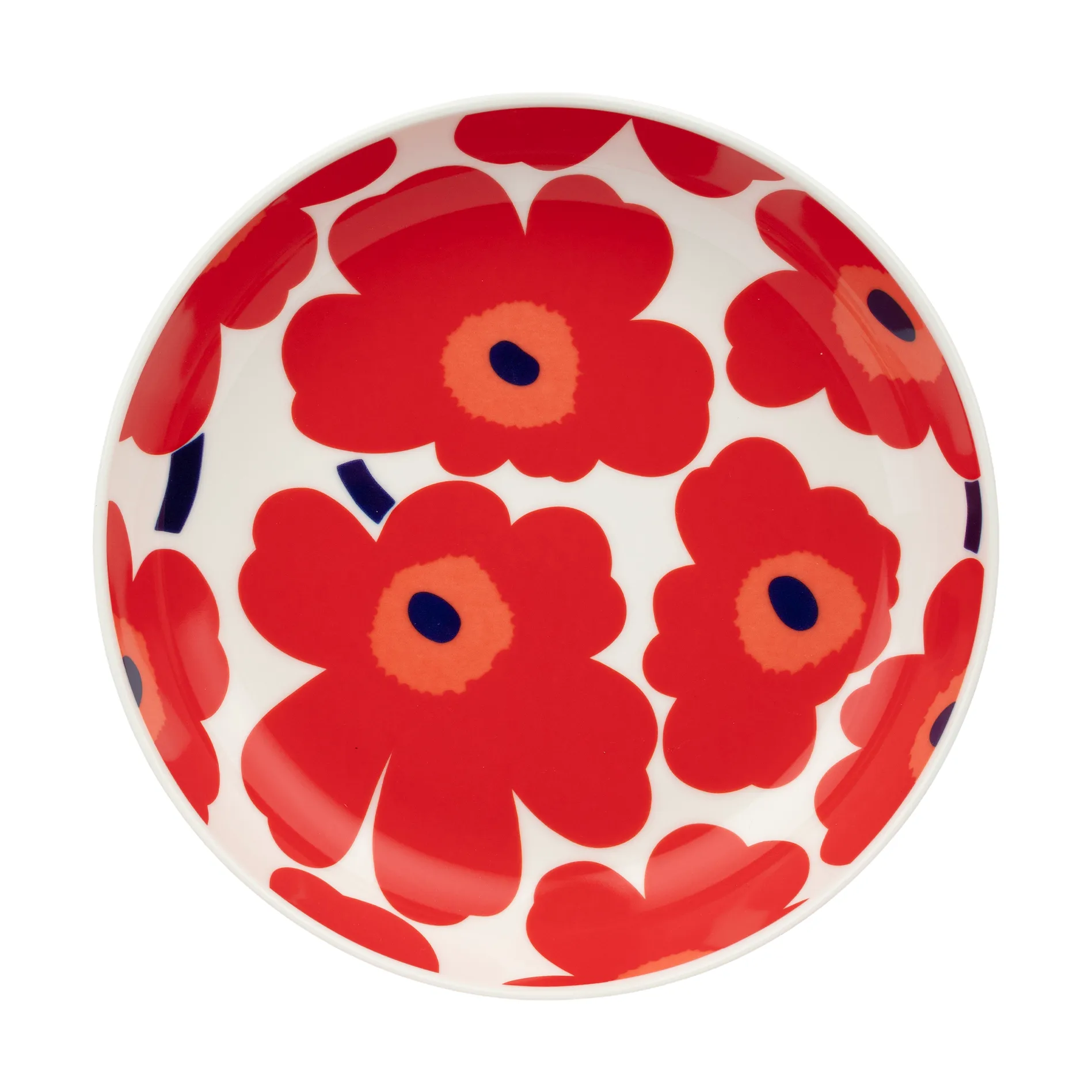 Marimekko Unikko dyb tallerken Ø20,5 cm White-red-blue