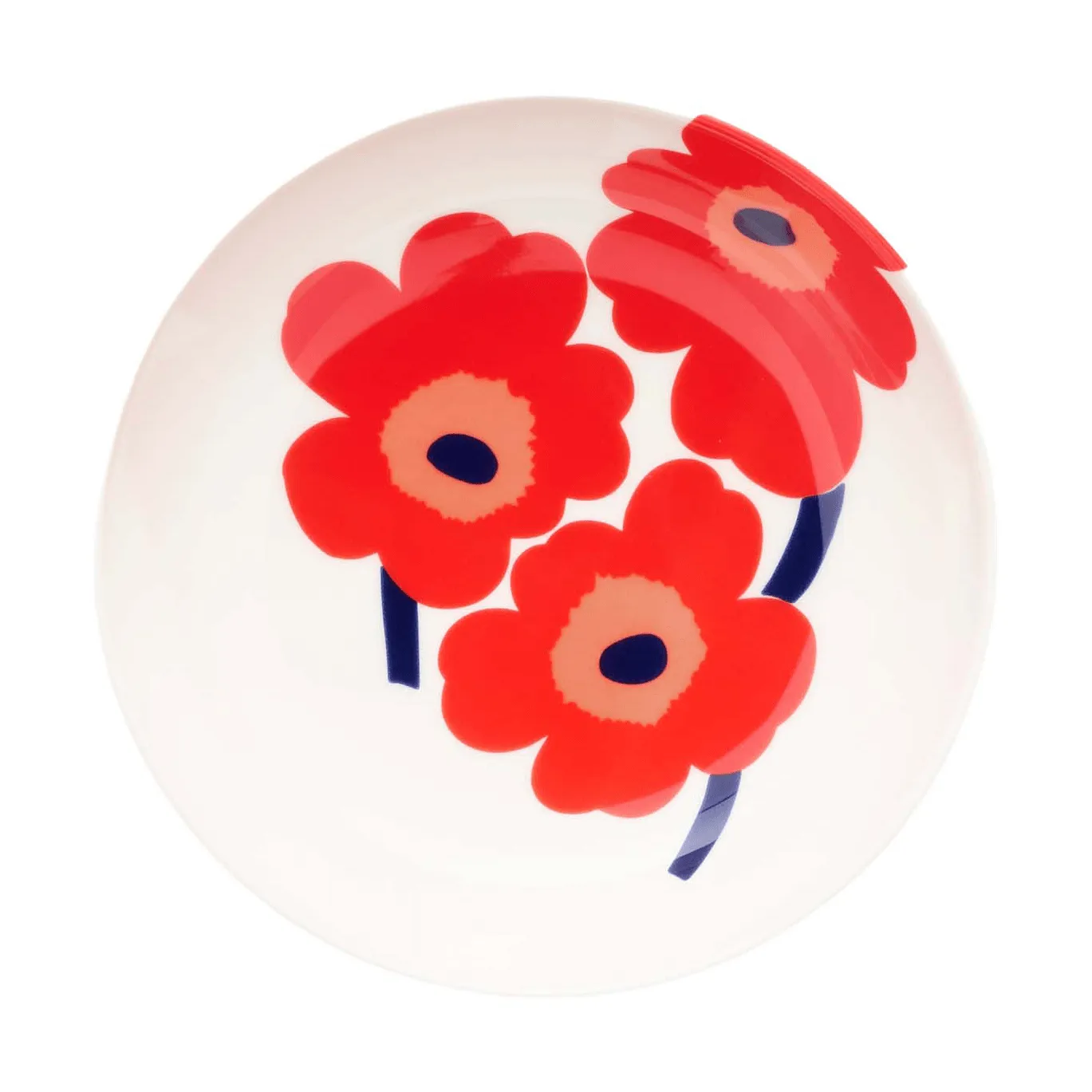 Marimekko Unikko dyb tallerken White-red-blue
