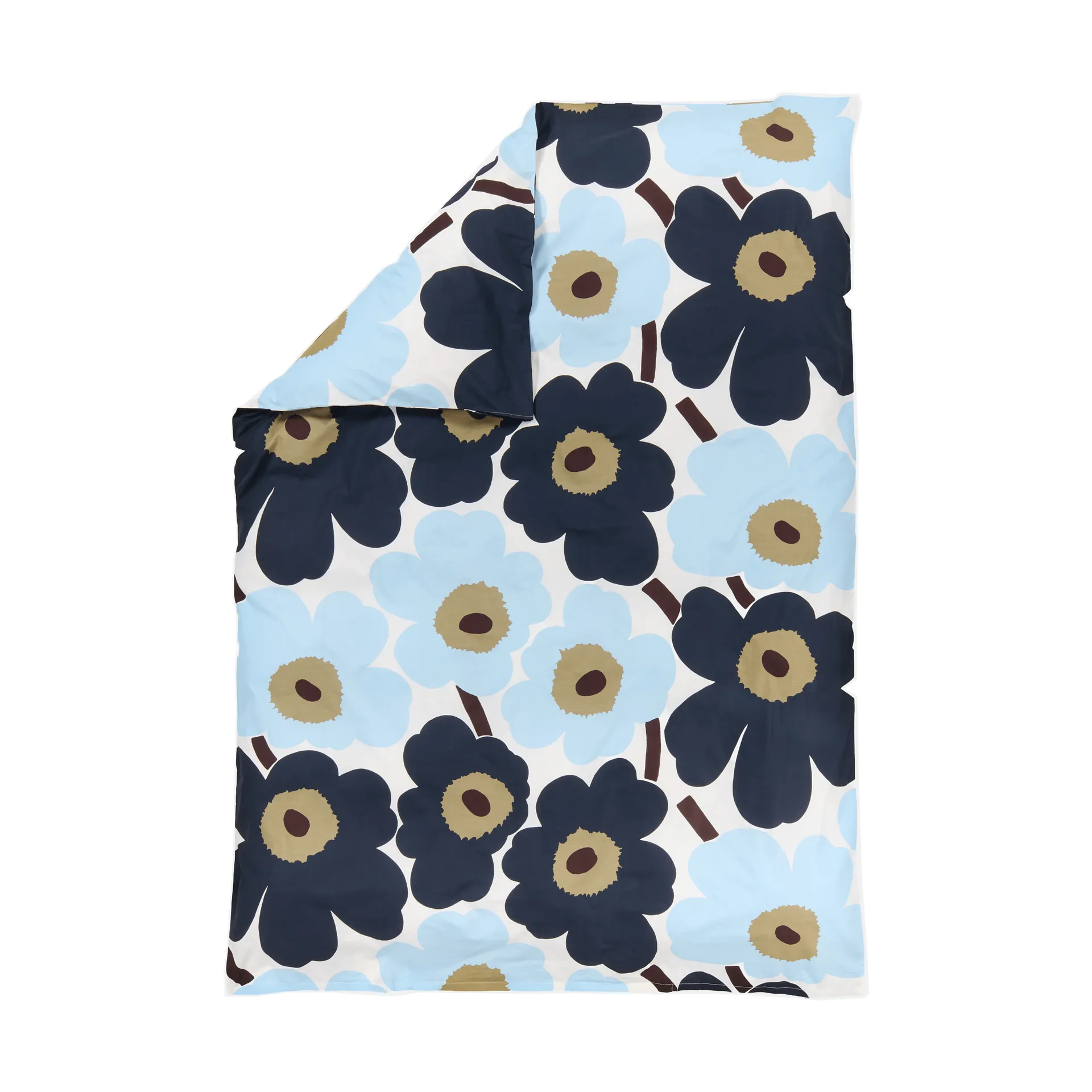 Marimekko Unikko dynebetræk 150x210 cm Off white-blueberry-cold blue