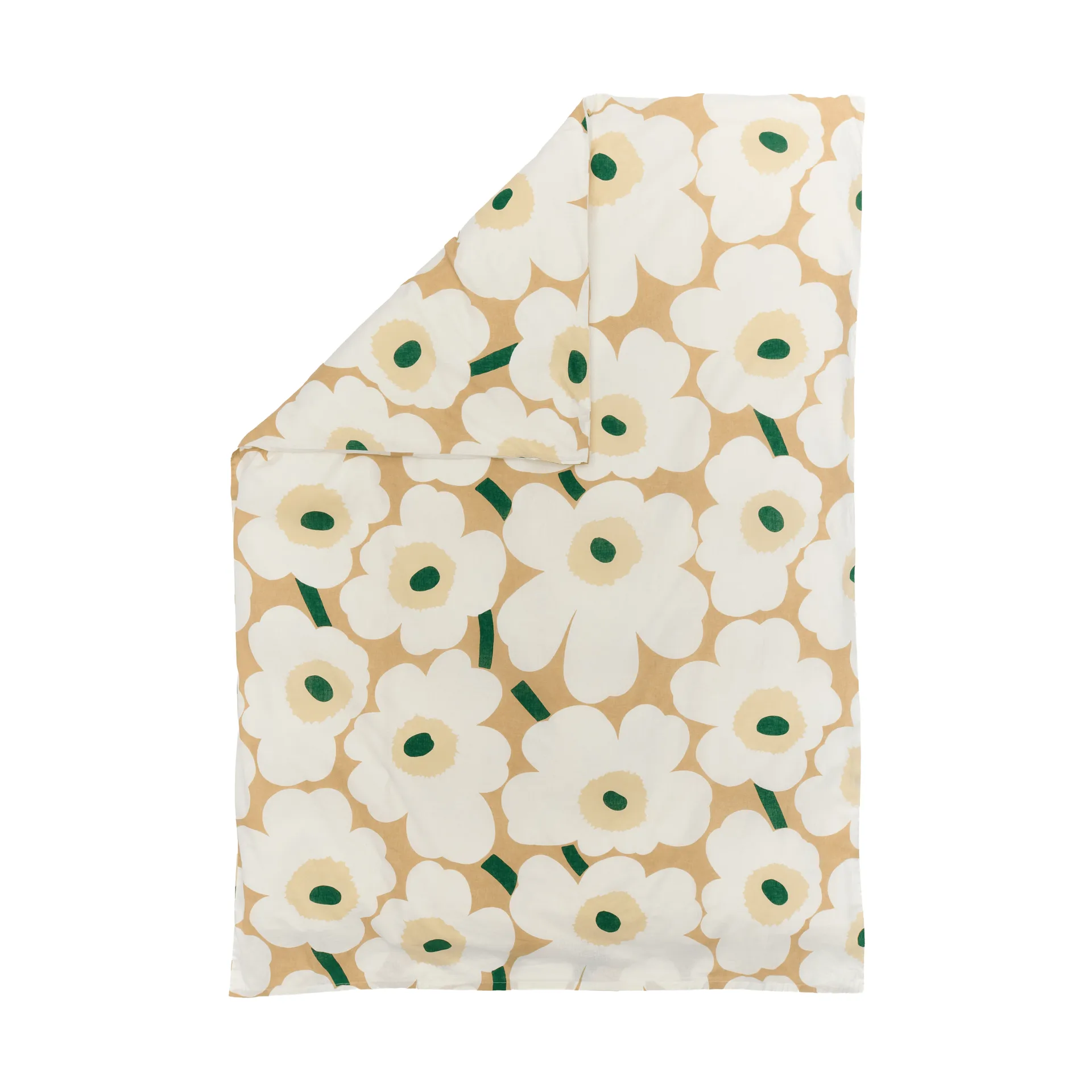 Marimekko Unikko dynebetræk 150x210 cm Sand-off white-hay-emerald