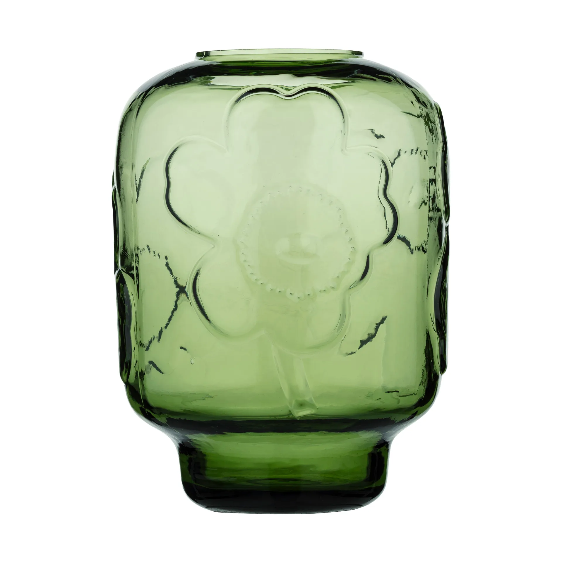 Marimekko Unikko vas 18 Cm Oliv - Vaser Glas Olivgrön