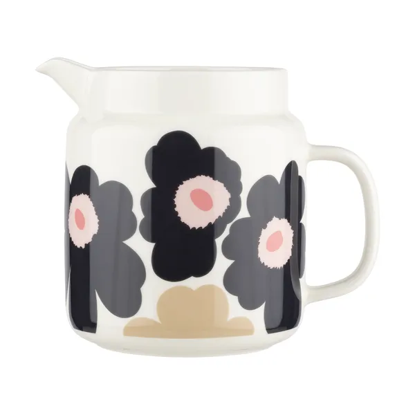 Unikko jug 1,25 L, Off white-charcoal-sand
