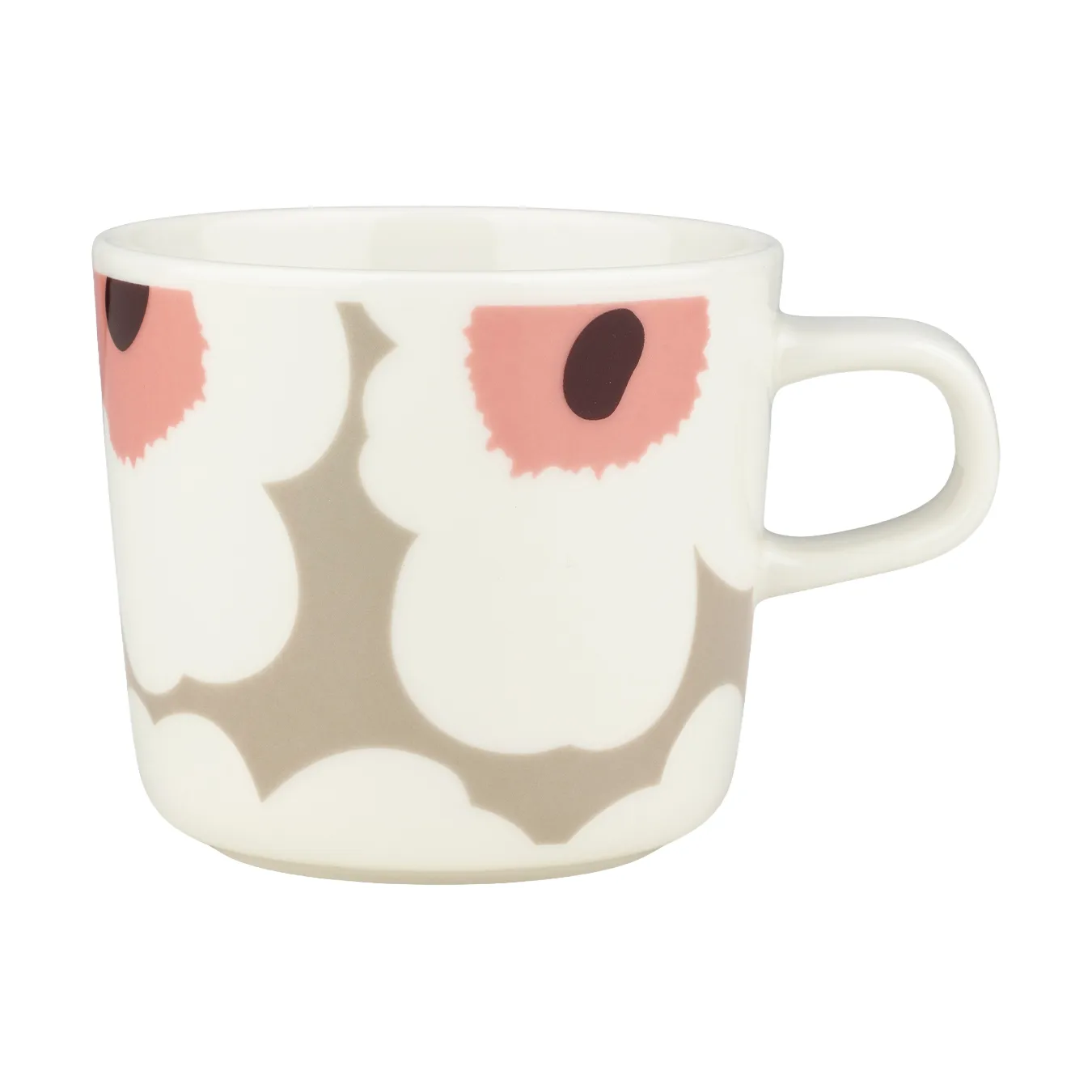 Marimekko Unikko kaffekopp 20 cl White-clay-powder-dark wine
