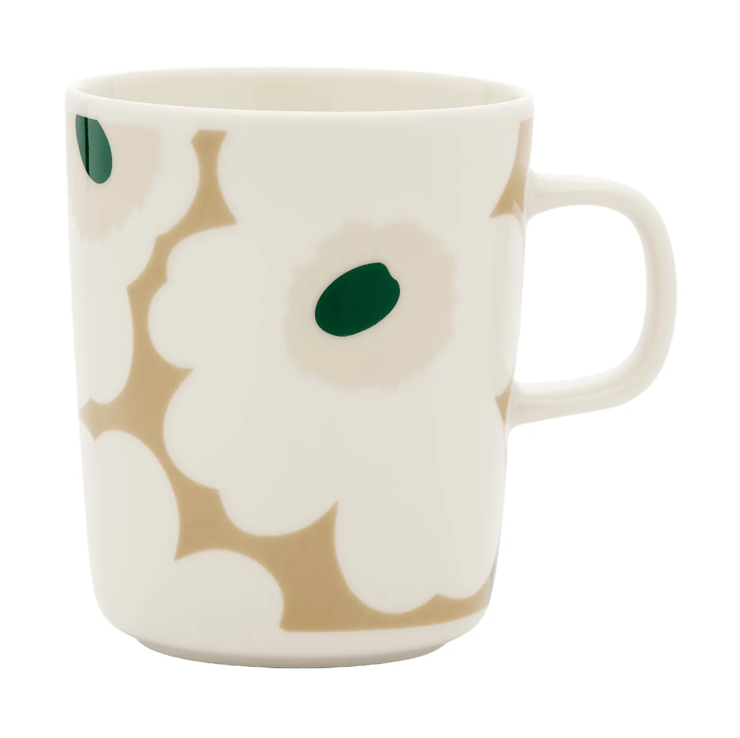 Marimekko Unikko krus 25 cl White-beige-lys sand-mørkegrøn