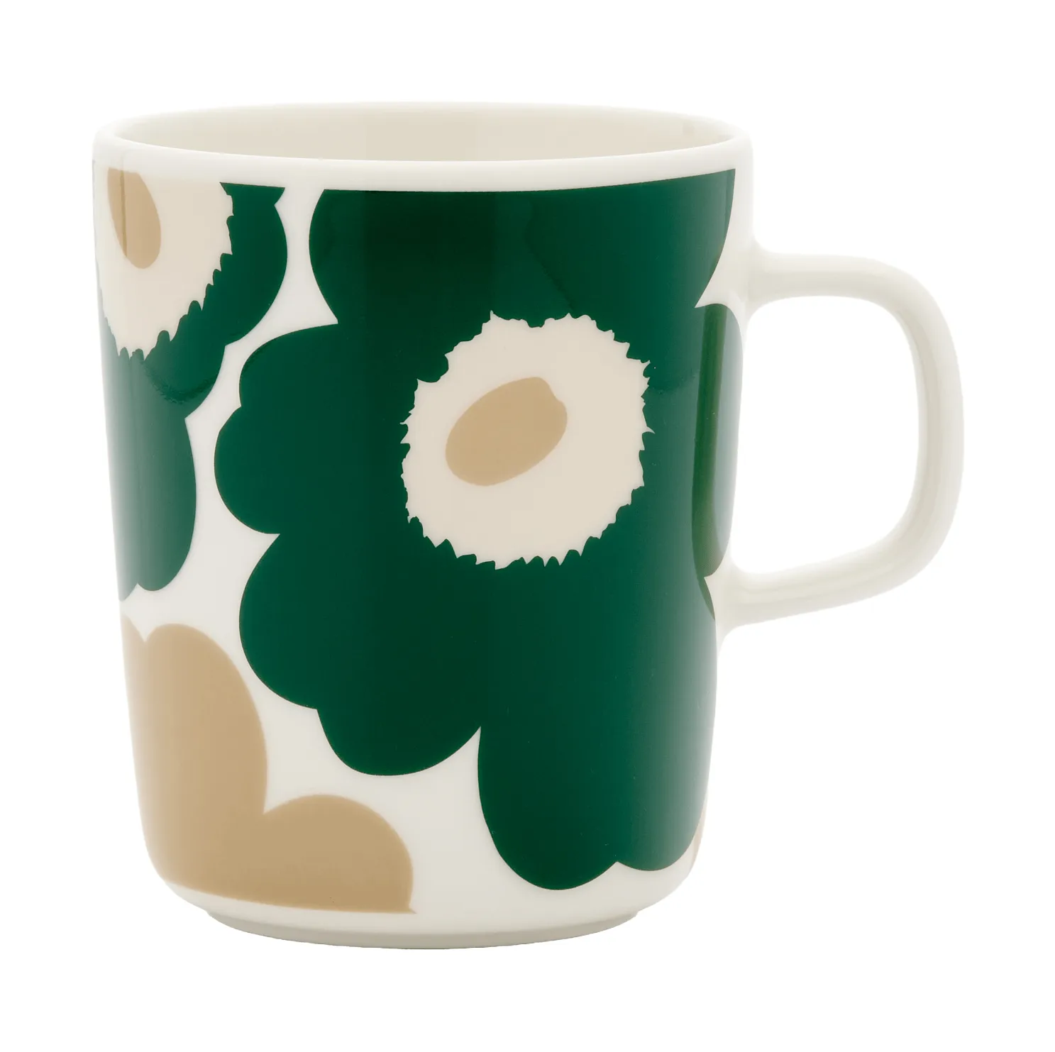 Marimekko Unikko mugg 25 cl White-dark green-beige-light sand