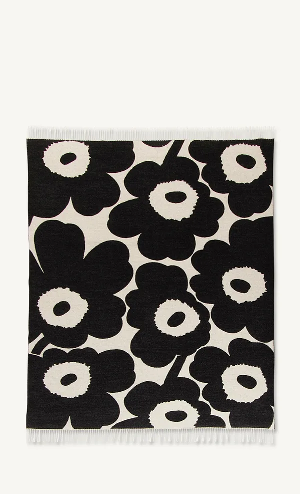 Unikko pläd 130x180 cm, Vit