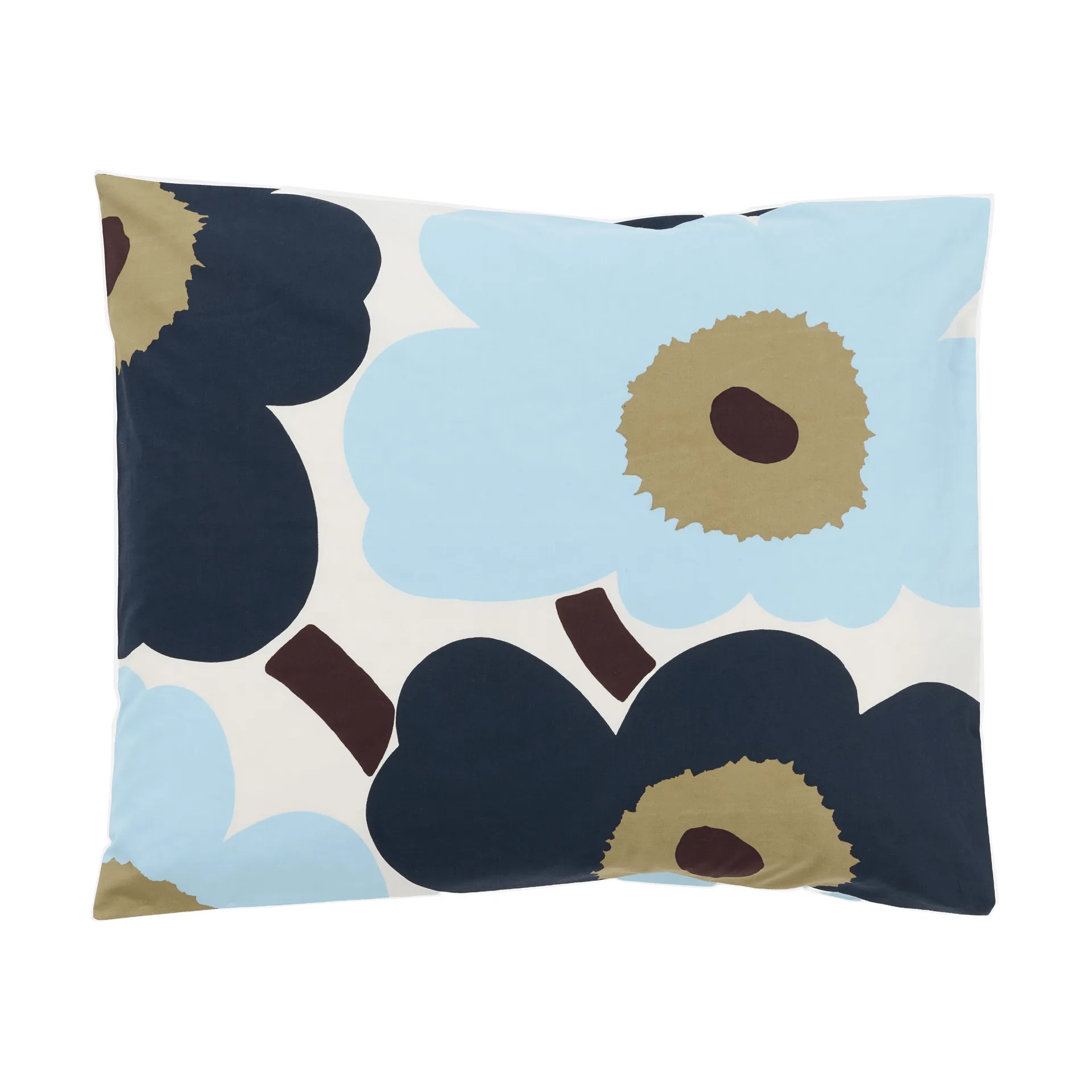 Marimekko Unikko pudebetræk 50x60 cm Off white-blueberry-cold blue billede