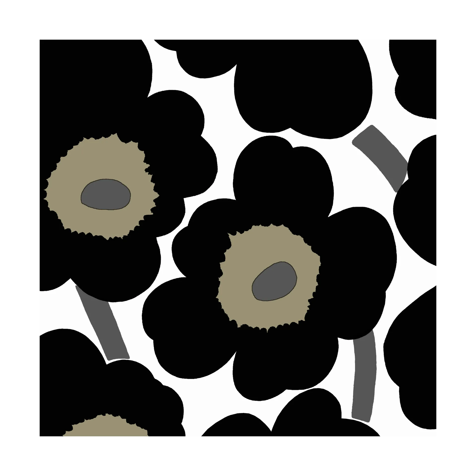 Marimekko Unikko servietter 33x33 cm 20-pak Black-White