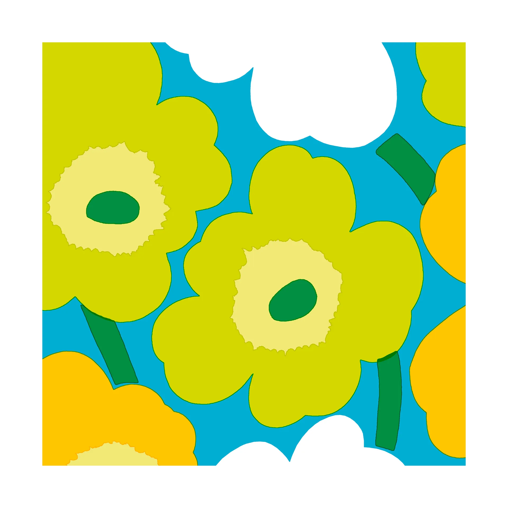 Marimekko Unikko servietter 33x33 cm 20-pak Blue-Green