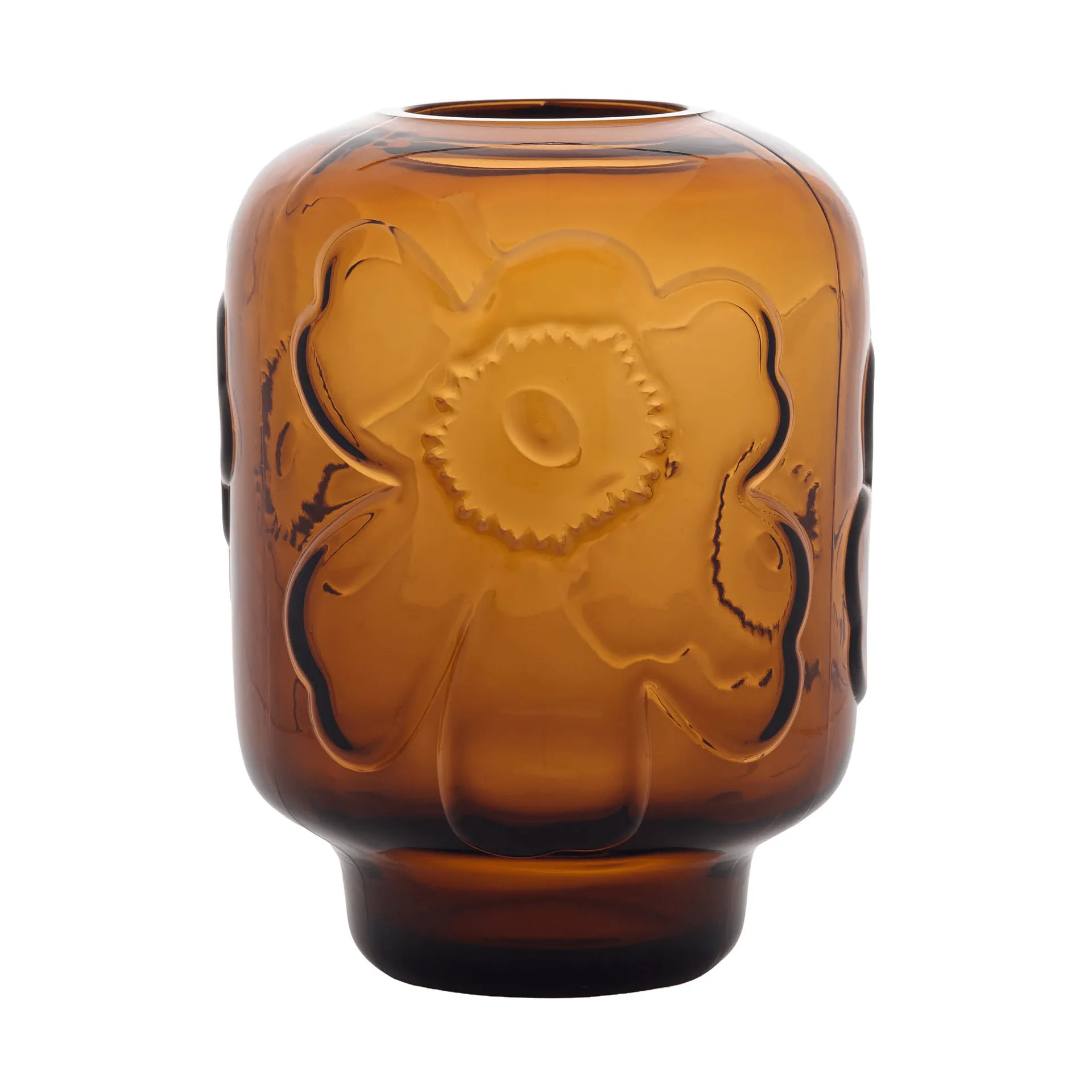 Marimekko Unikko vase en verre Cognac,