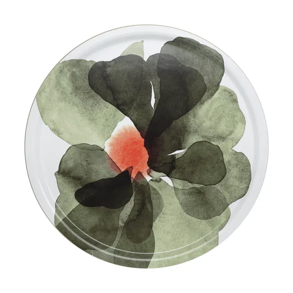 Valssi bricka Ø46 cm, White-forest green-tomato