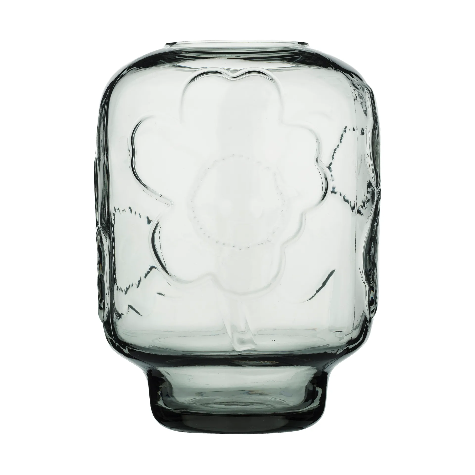 Marimekko Vase en verre Unikko Misty grey,