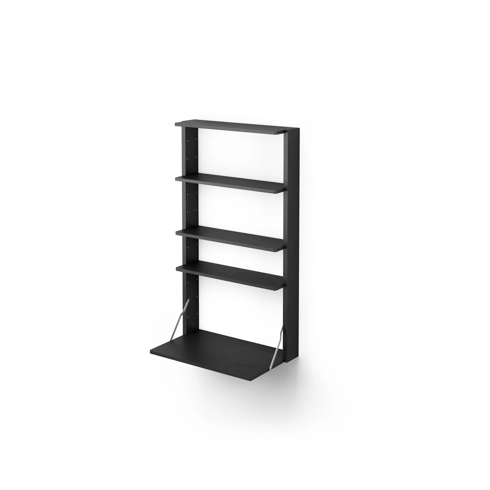 Massproductions Gridlock - M1-A4-0-D wandrek met bureau Black stained Ash