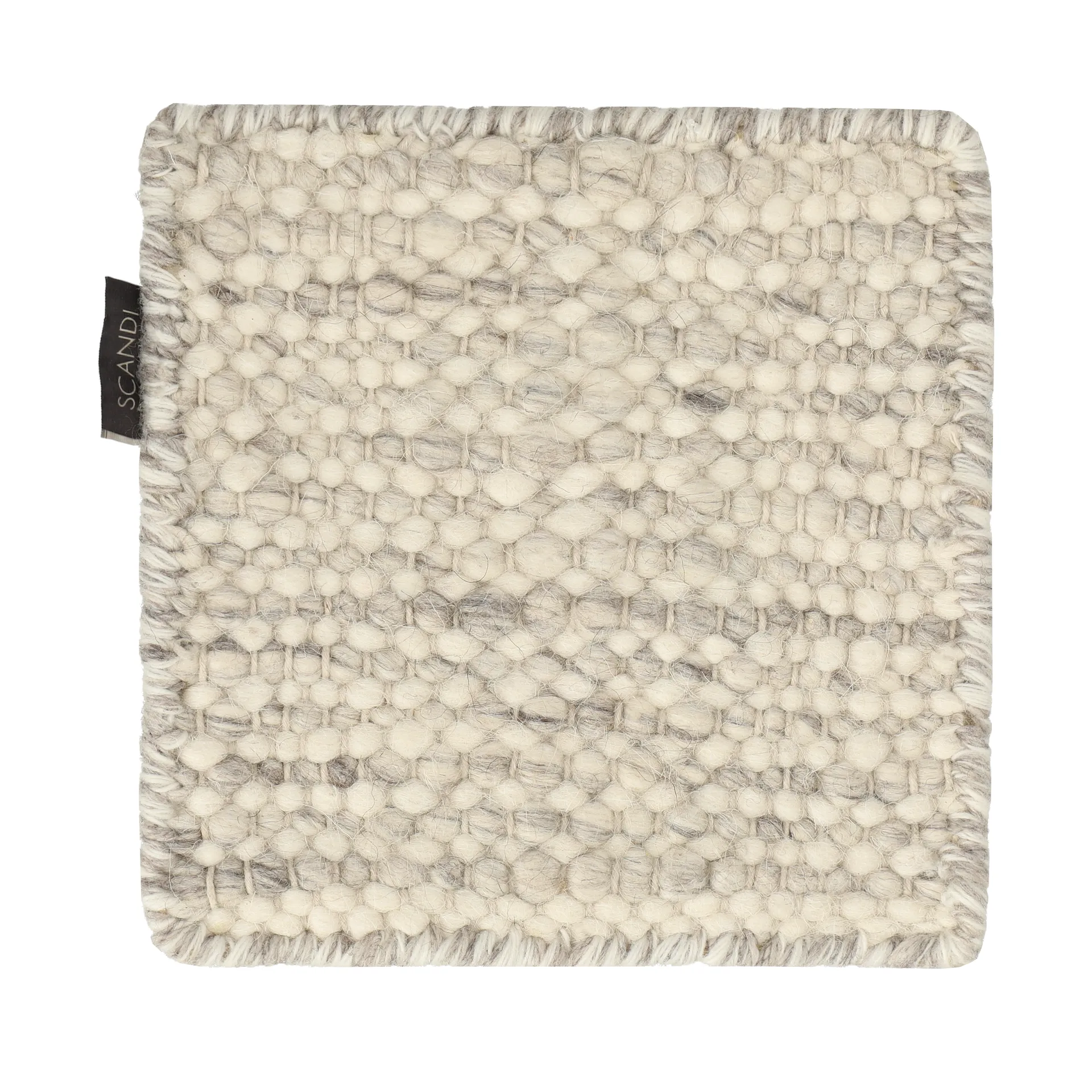 Material Samples Échantillon de tapis Fawn en laine Blanc