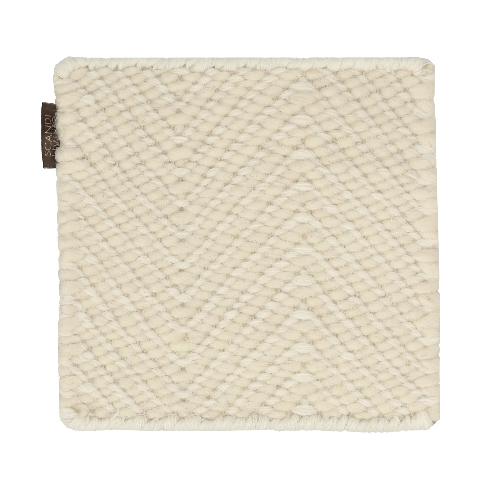 Material Samples Échantillon de tapis Furrow en laine Blanc naturel