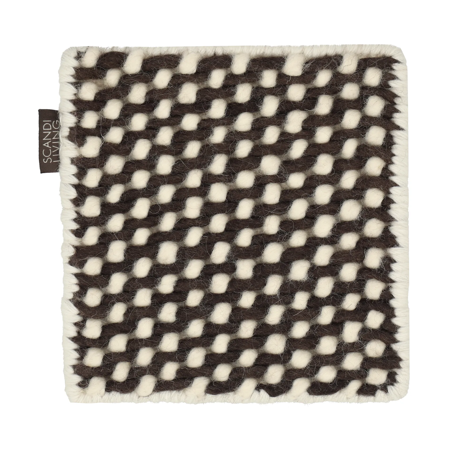 Material Samples Échantillon de tapis Hill en laine Blanc-brun