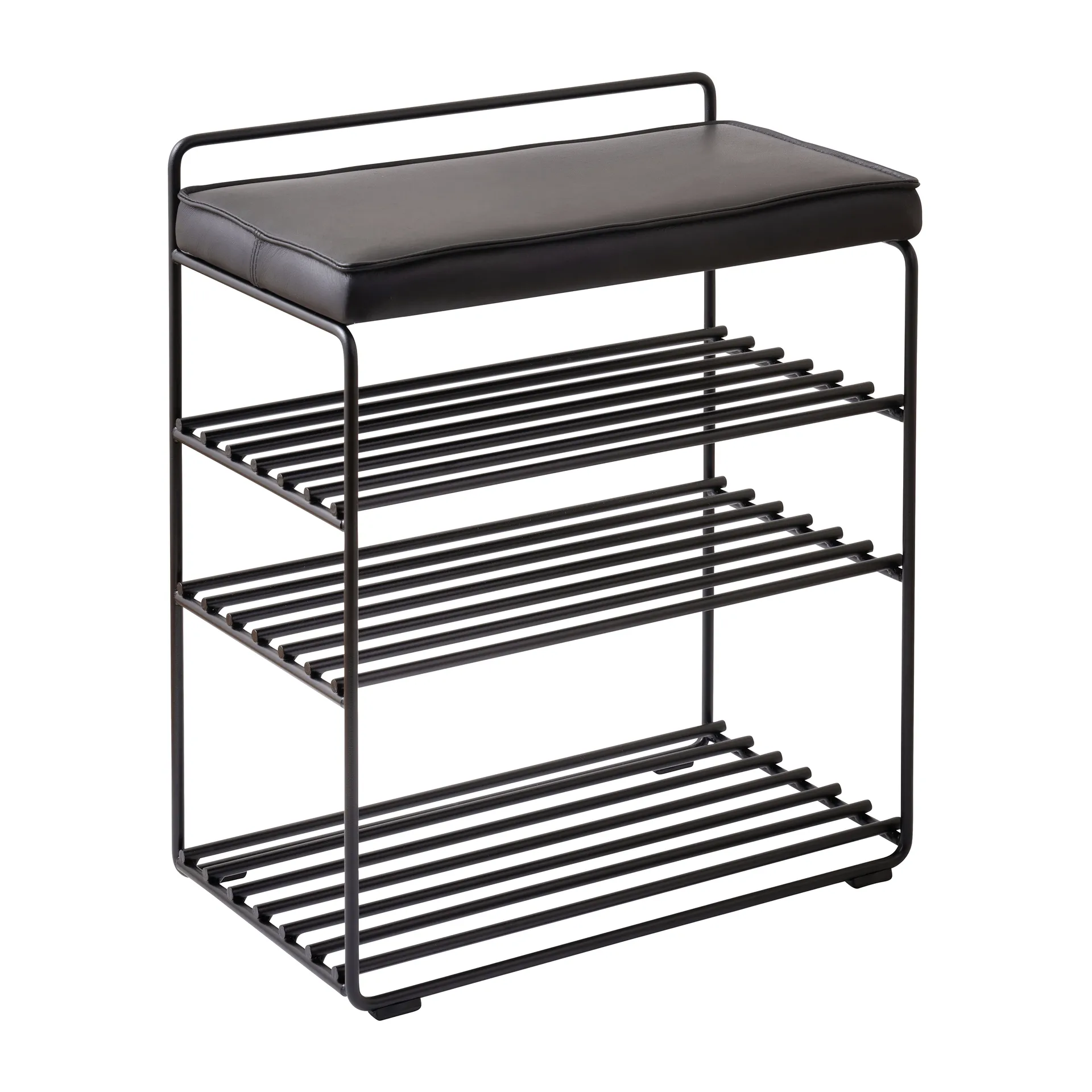 Maze Étagère-tabouret Lower East Seat cm Black-black leather