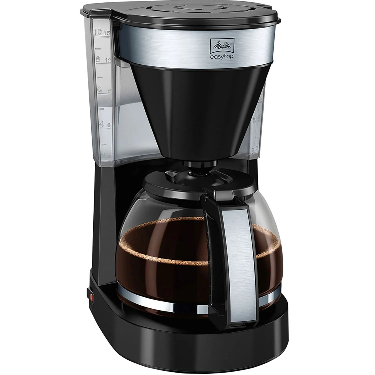 Melitta Easy Top 2.0 kaffebryggare Svart-rostfritt st&aring;l