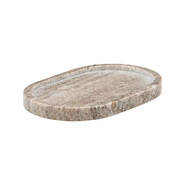 Meraki oval bricka beige, 12,5x19,5 cm