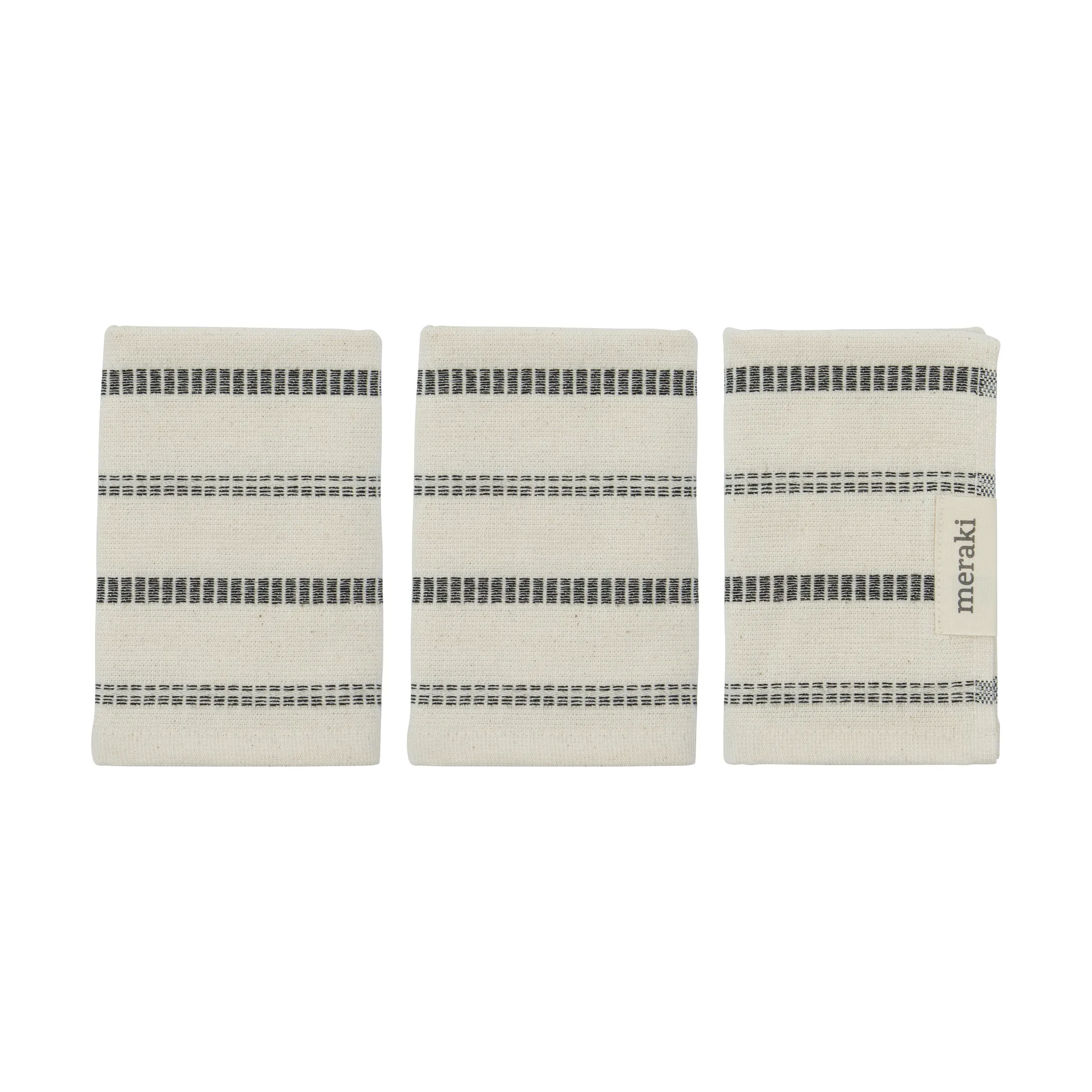 Meraki Vaskeklud Råhvid - sorte striber, l: 30 cm, w: 30 cm