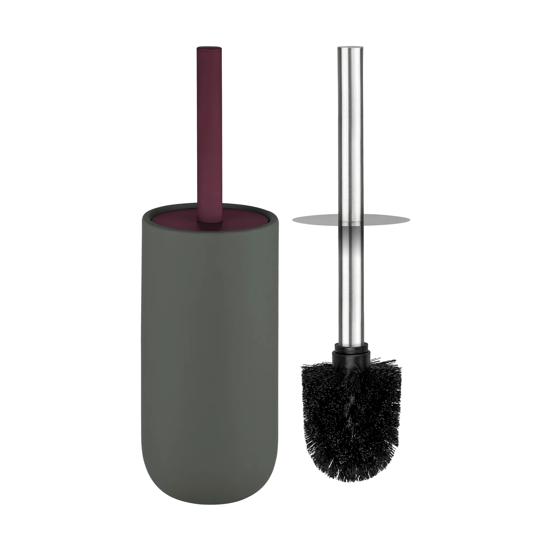 Mette Ditmer Brosse de toilettes Lotus Play, avec 2 têtes de brosse Dark olive