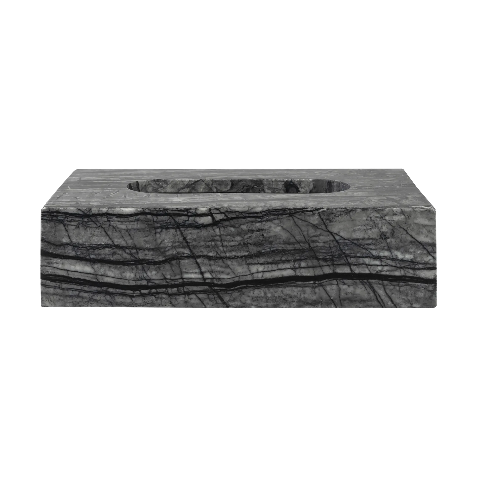 Mette Ditmer Coffret à mouchoirs Marble ,5 cm Noir-gris