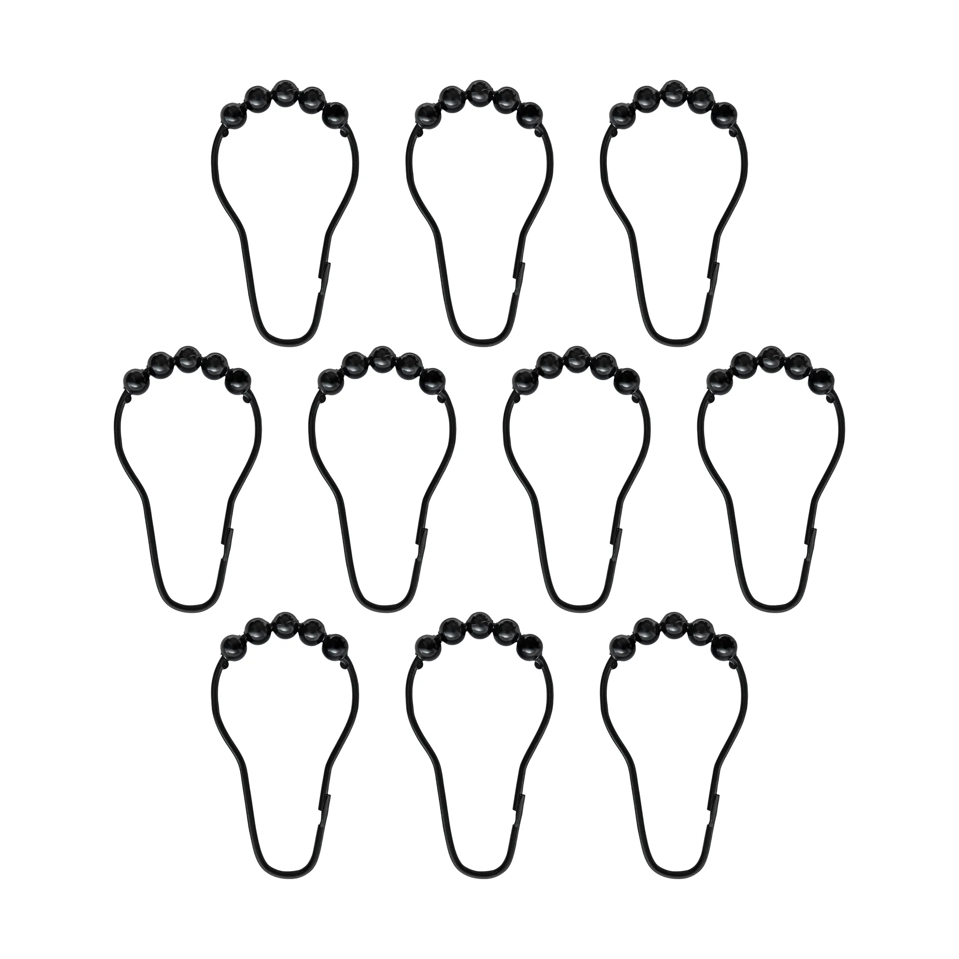 Mette Ditmer Crochets pour rideau de douche Aqua, lot de 10 Noir