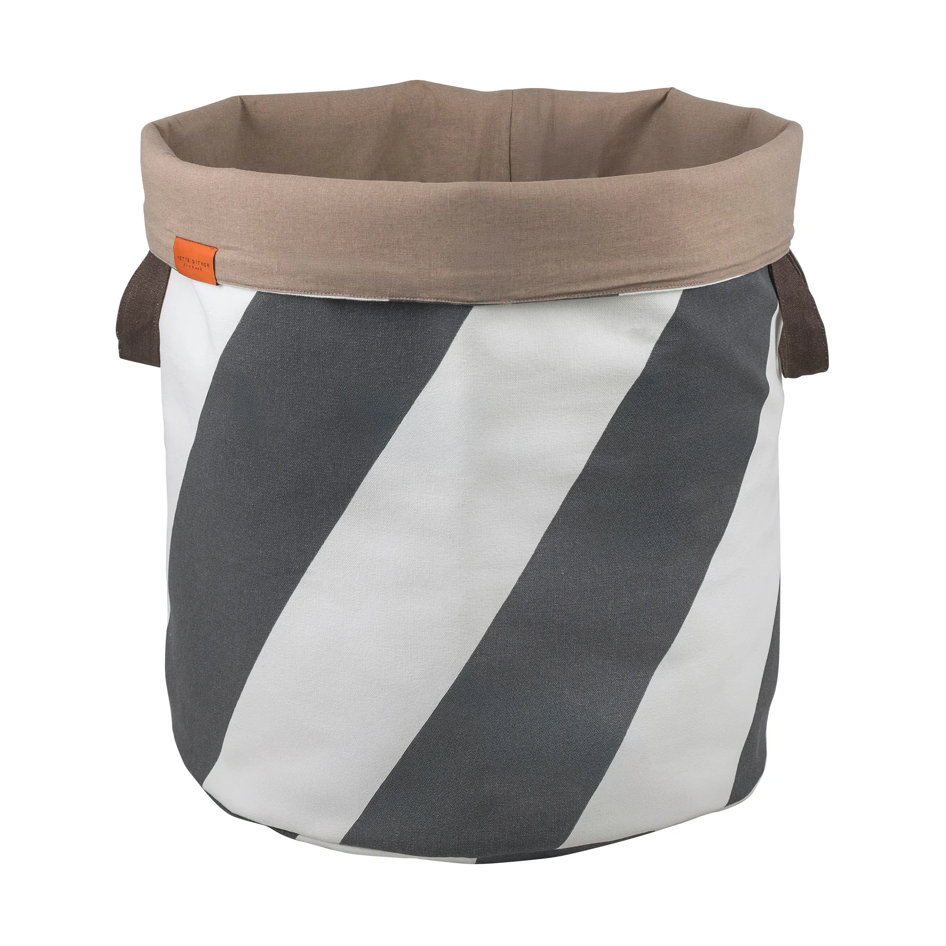 Mette Ditmer Diagonal tvättkorg Ø40x50 cm Dark grey-off-white