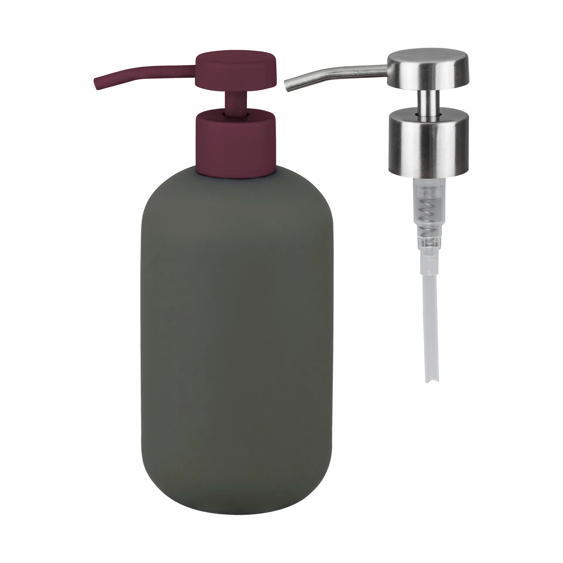 Mette Ditmer Distributeur de savon haut Lotus Play, avec 2 pompes Dark olive