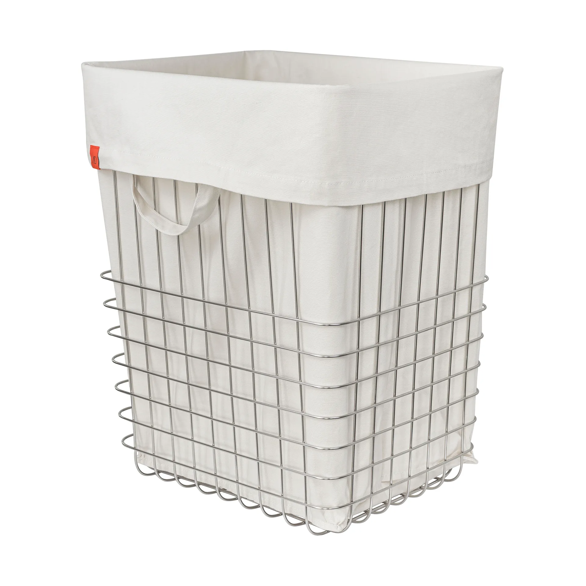 Mette Ditmer Panier de rangement Store-it avec sac en coton, large Chrome