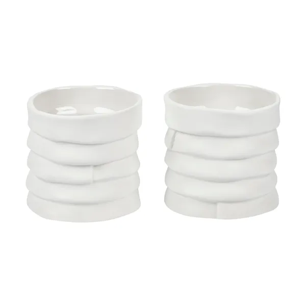 Ribbon ljuslykta Ø7 cm 2-pack, Off
