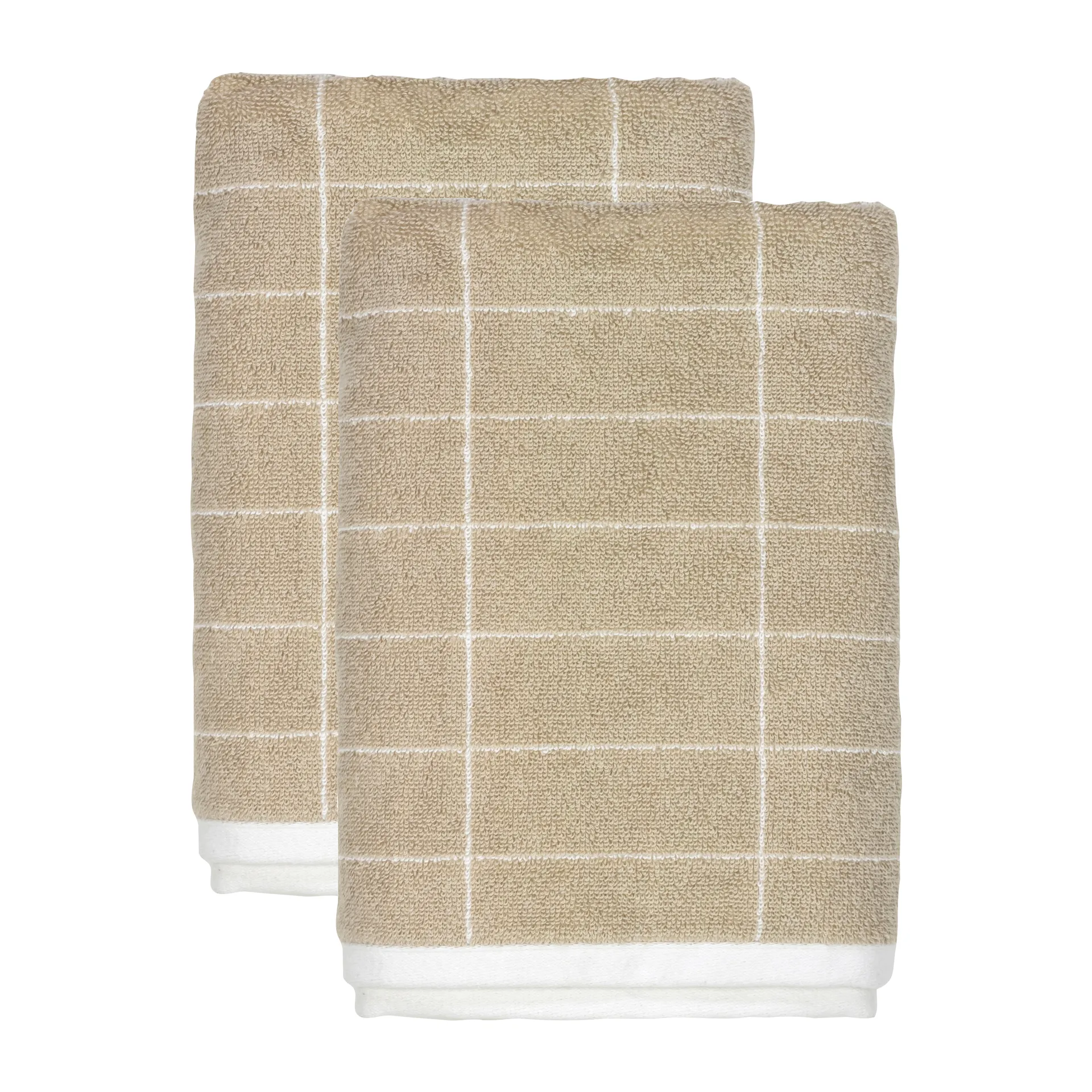 Mette Ditmer Serviette d'invité Tile Stone cm, lot de 2 Sable-blanc cassé
