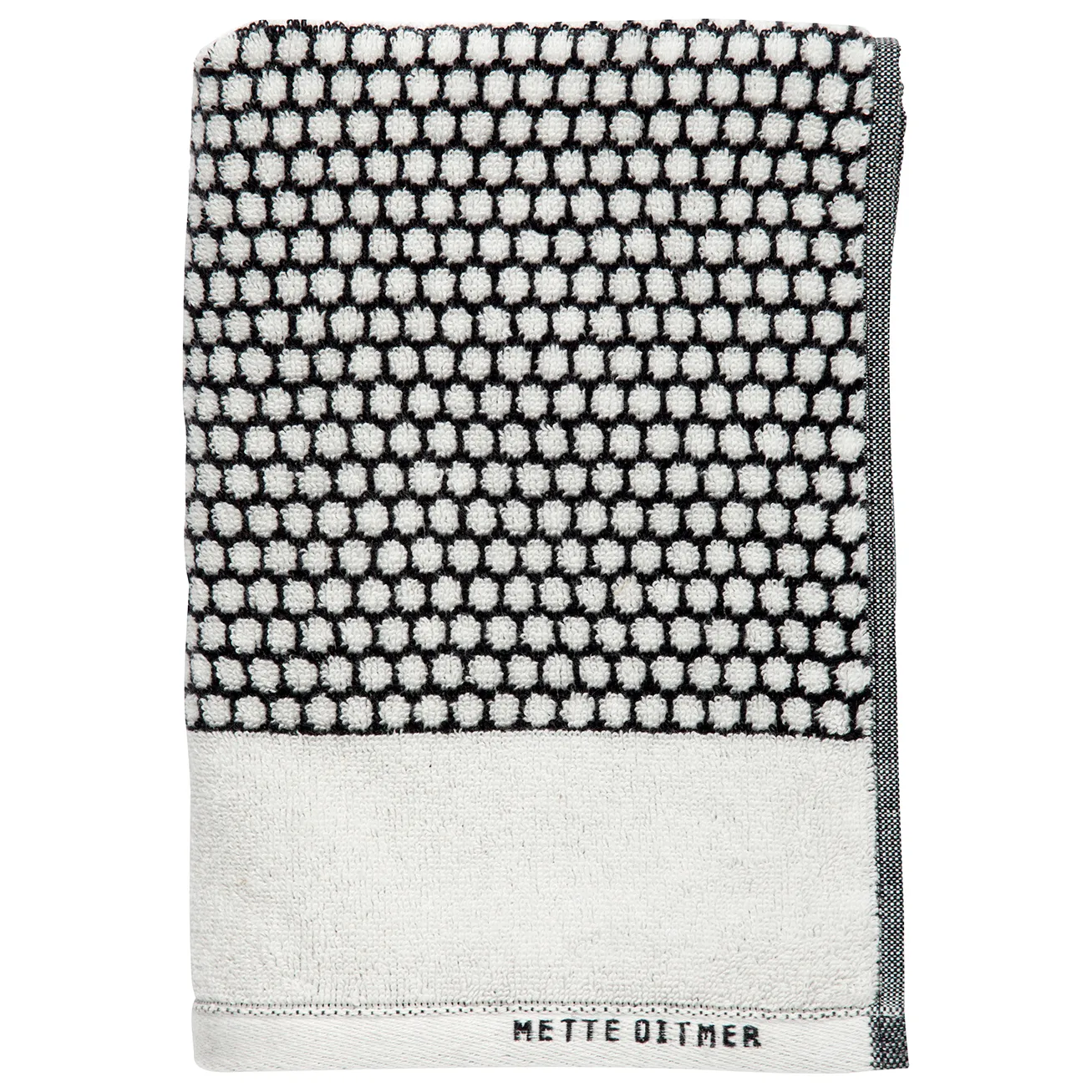 Mette Ditmer Serviette Grid cm Noir-off white