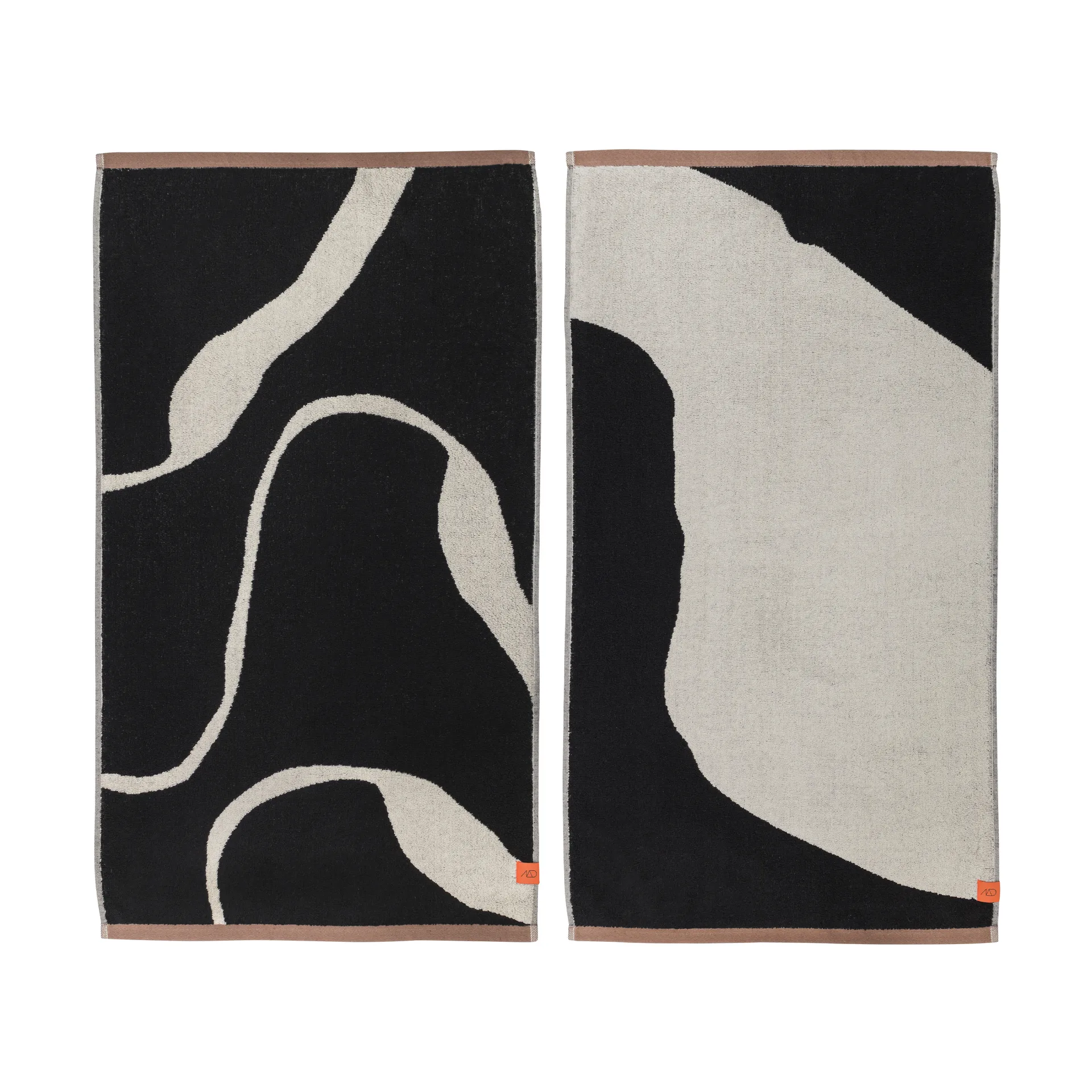 Mette Ditmer Serviette Nova Arte cm, lot de 2 noir-blanc cassé