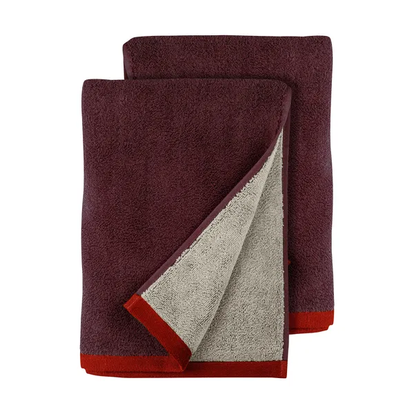 Soft gästhandduk 40x55 cm 2-pack, Red-Grey (röd-grå), 40x55 cm