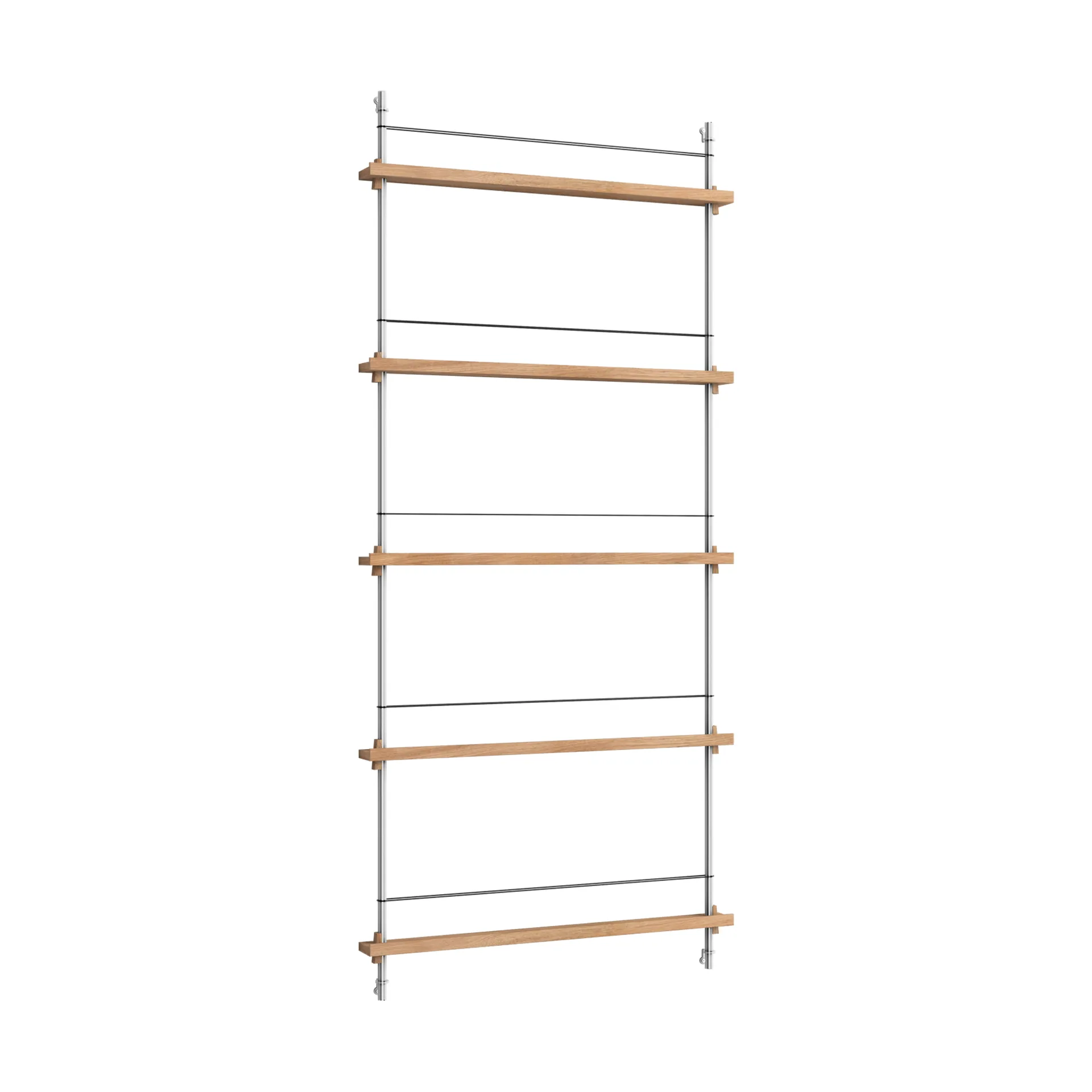 MOEBE Porte-revues Magazine Shelving Chêne-acier inoxydable, cm, MS.180.1