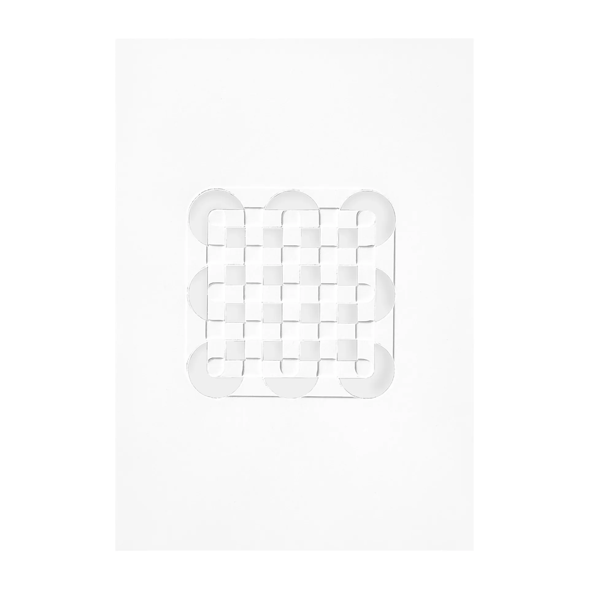 MOEBE Œuvre d'art en relief cercles & carrés ,7 cm Blanc cassé