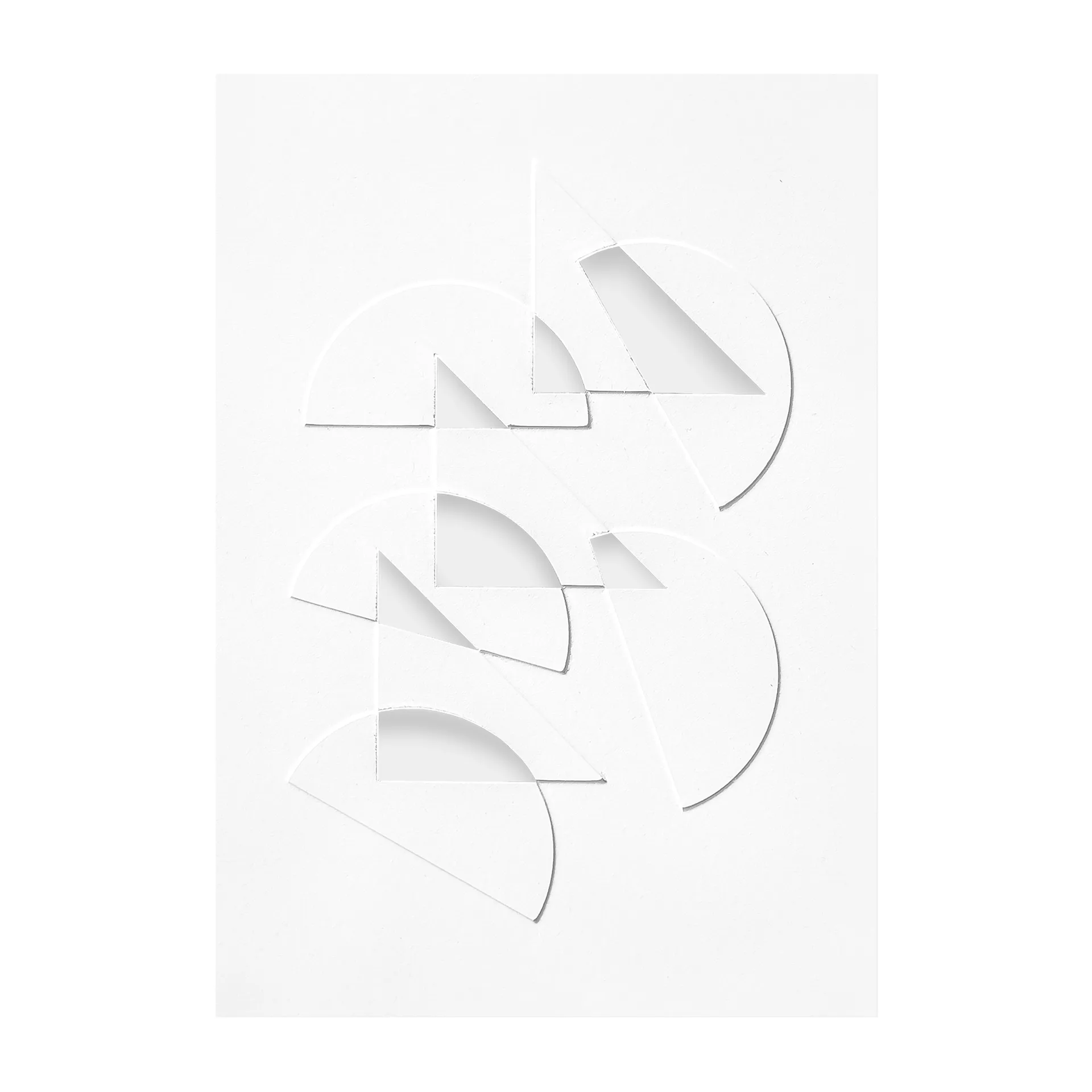 MOEBE Œuvre d'art en relief demi-lunes & triangles 29,7x42 cm Blanc cassé
