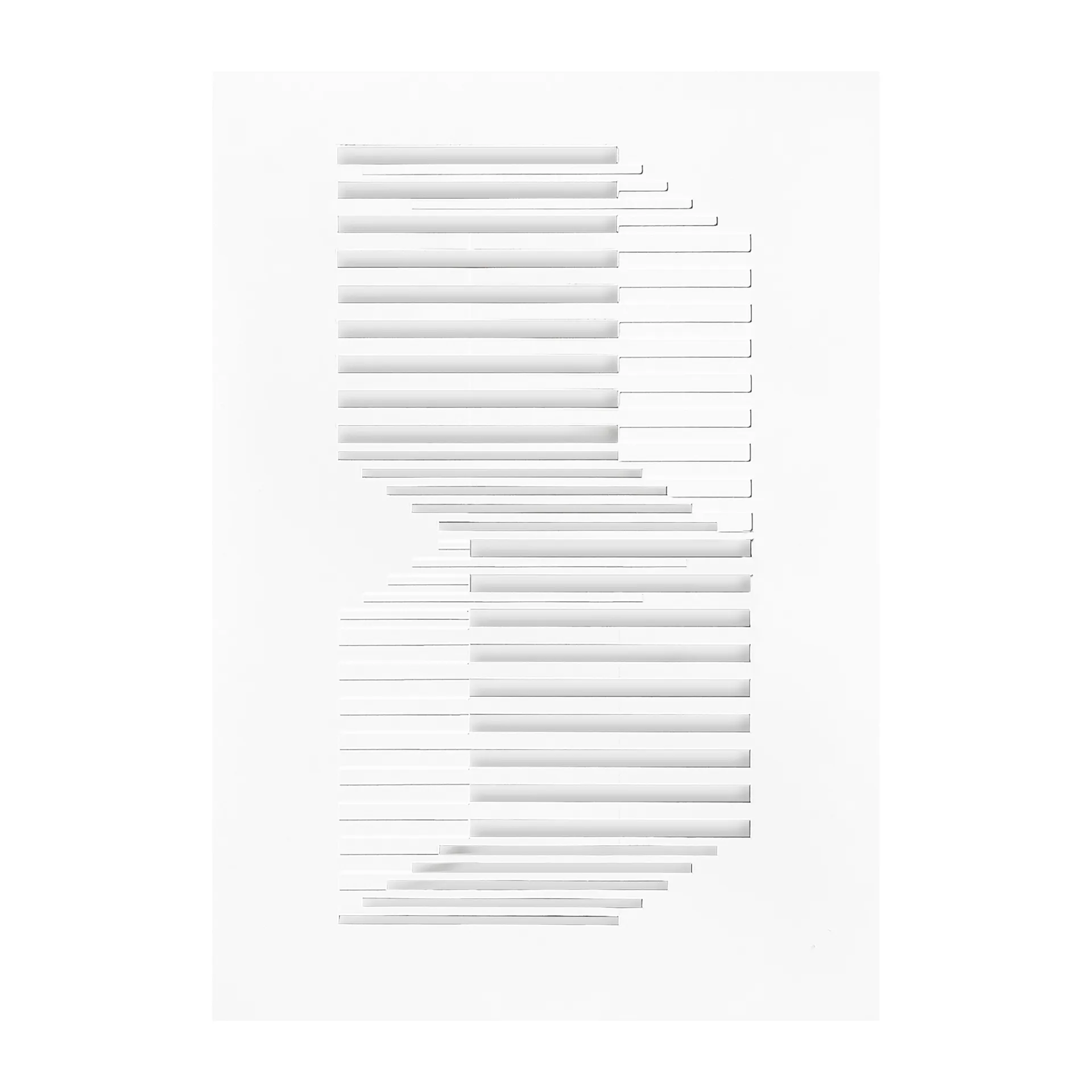 MOEBE Œuvre d'art en relief lignes décalées ,7 cm Blanc cassé