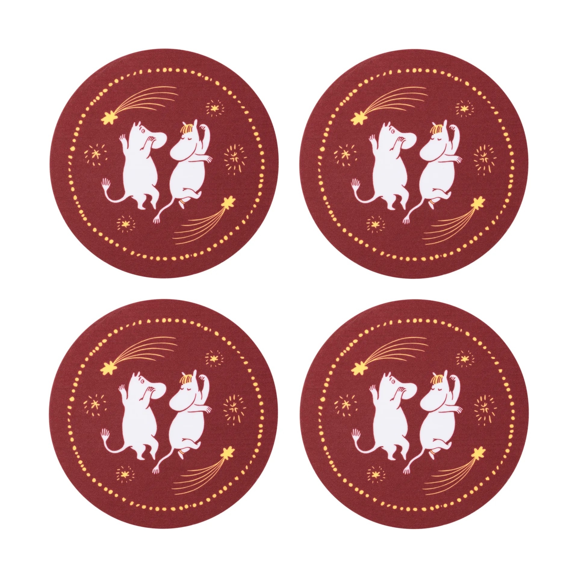 Moomin Arabia Festlige stunder glasbrikker 4-pak Ø9 cm