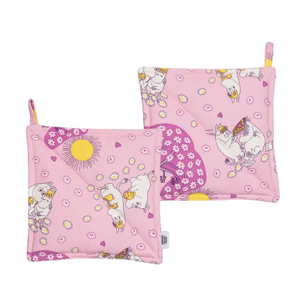 Förälskade Mumin grytlappar 2-pack, 22x22 cm