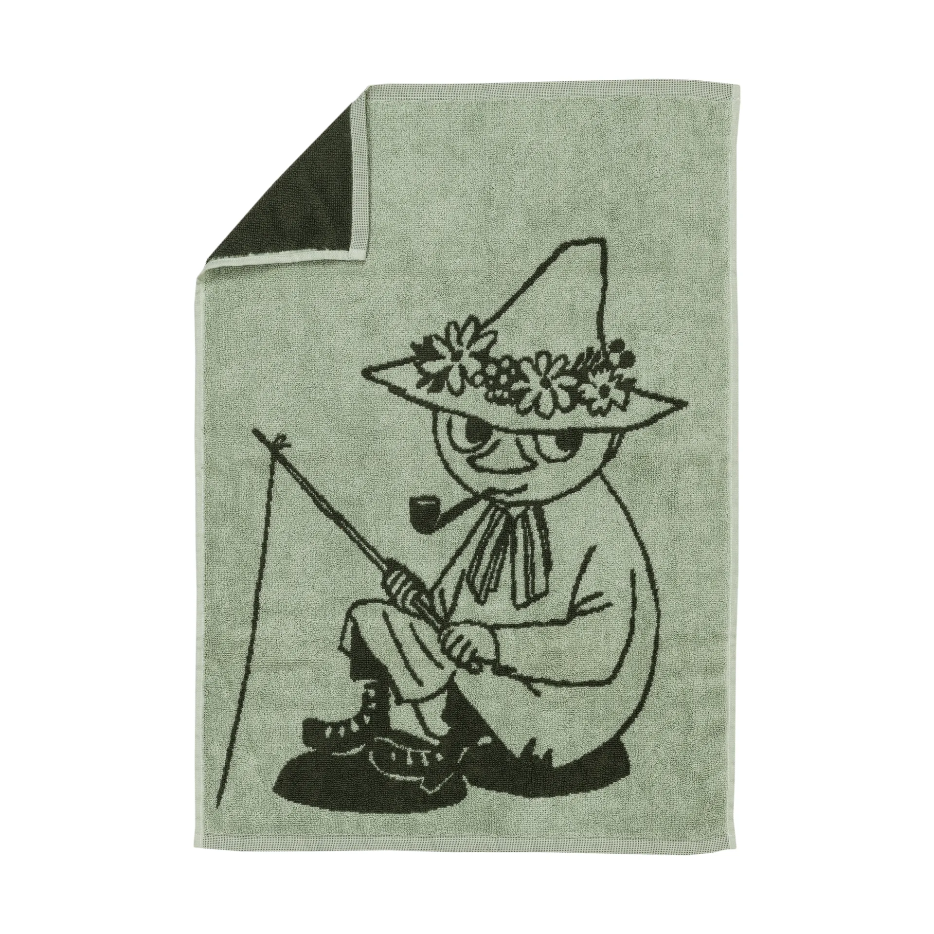 Moomin Arabia Mumi håndklæde 50x70 cm Snusmumriken grøn