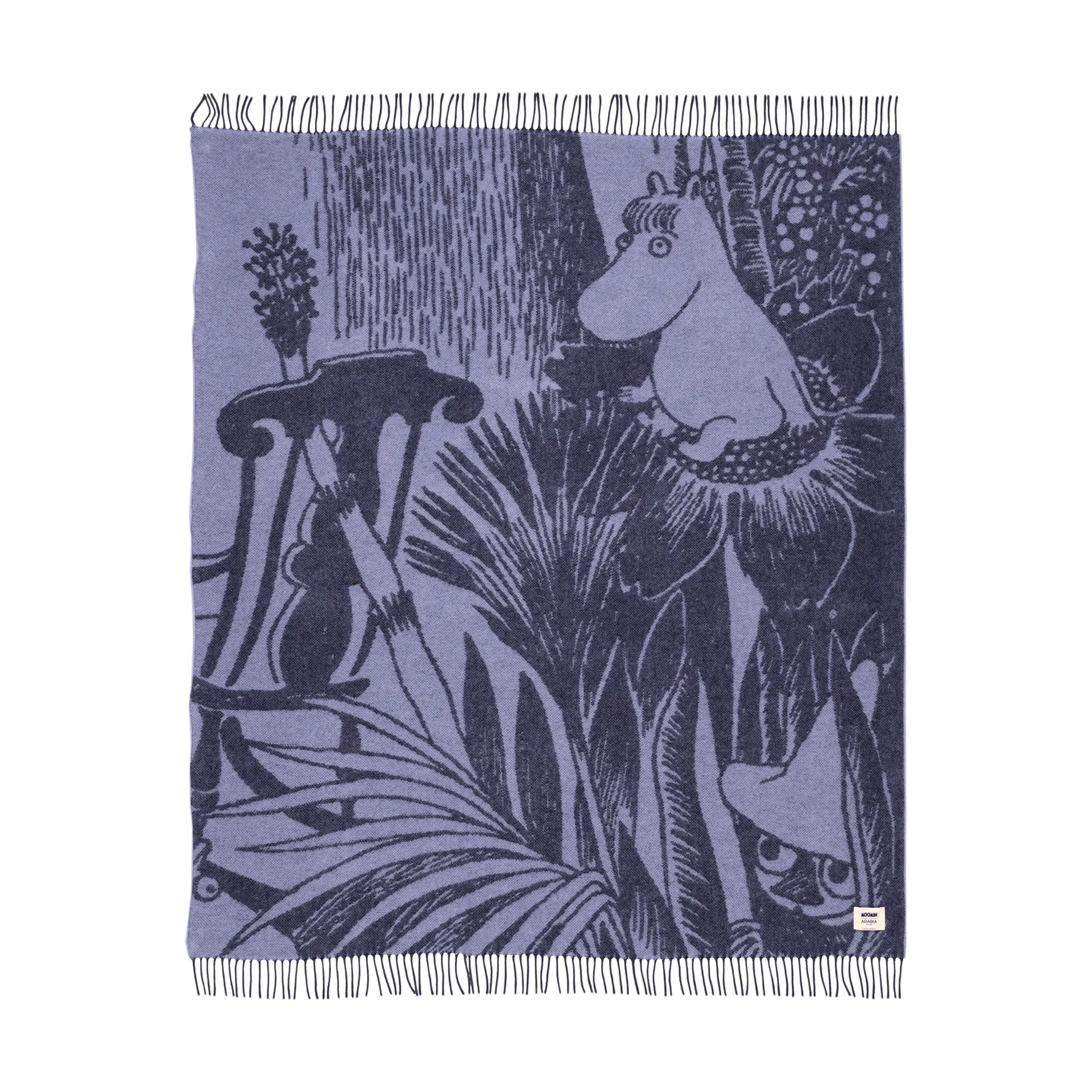 Moomin Arabia Mystikens skog Mumin uldtæppe Blå, 130x170 cm