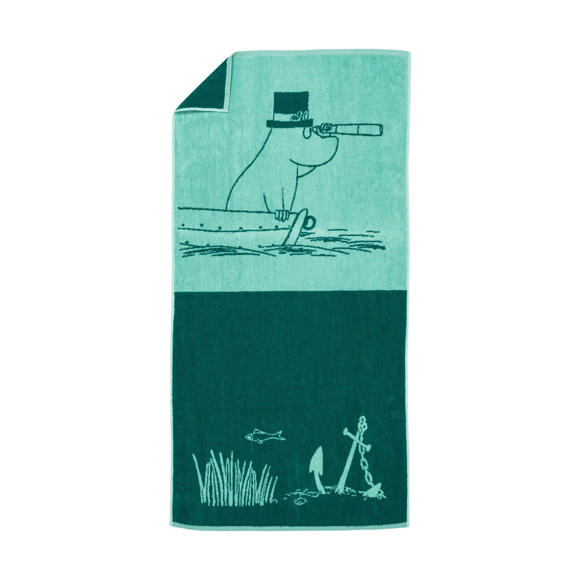 Moomin Arabia Serviette de bain Moomin cm Muminpappa bleu-vert