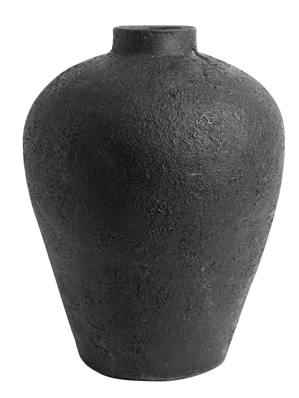 Luna kruka 40 cm, Svart-terracotta