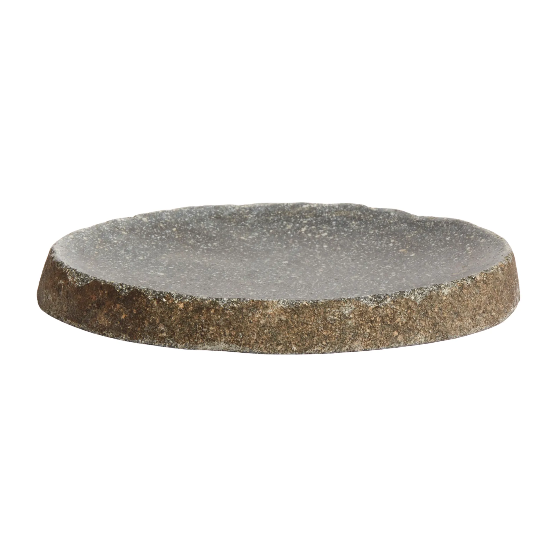 Muubs - Valley Fad Ø12 - Grå/Natur, Ø12xH2 cm - Flodsten - Grå/Natur