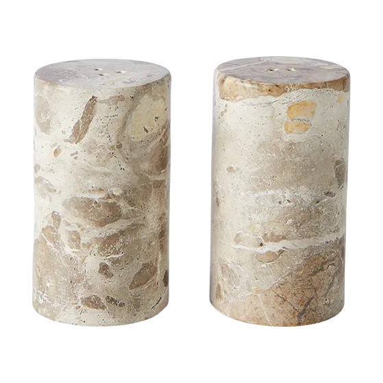 Muubs - Salt & Peber sæt Vita S/2 - Seashell Marmor - Ø4,5xH8,5 cm