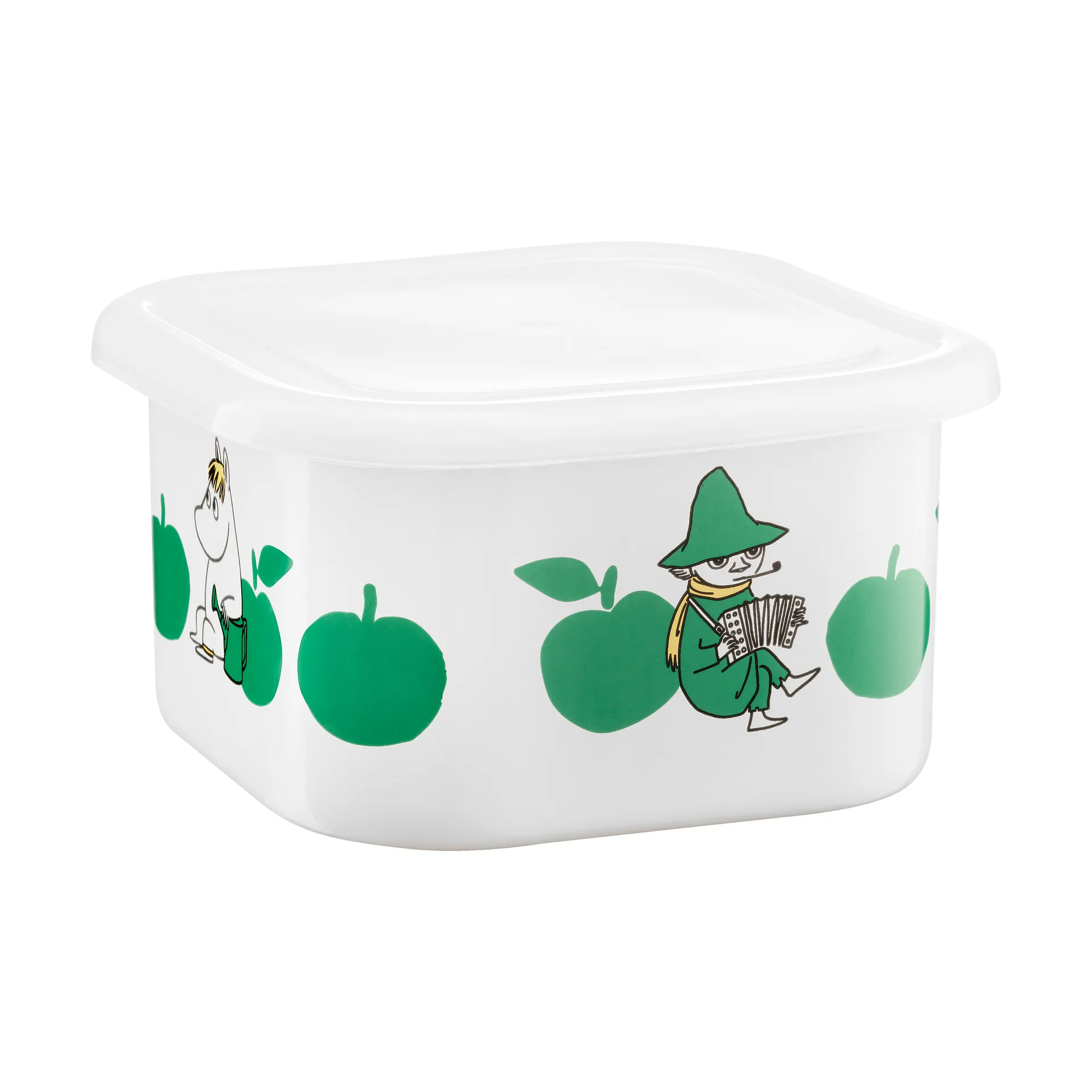 Muurla Boîte émaillée Moomin avec couvercle 1 L Joyfull Apples-vert