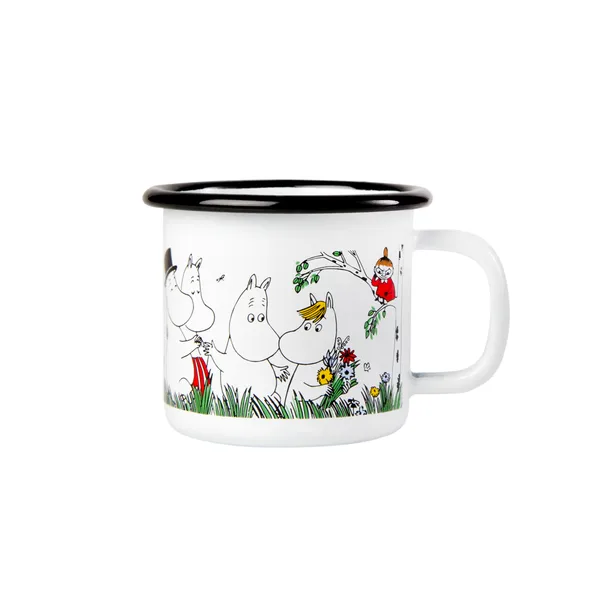 Glada familjen emaljmugg 1,5 dl, Glada familjen