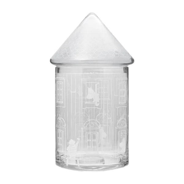 Moominhouse glasburk med lock 30,5 cm, Klar